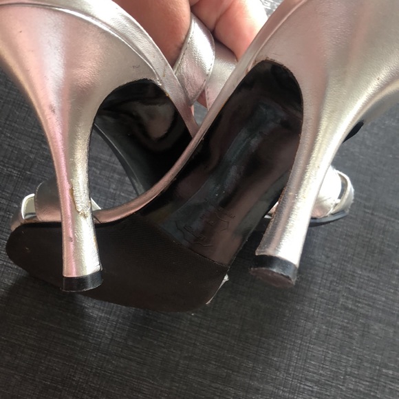 Stuart Weitzman Silver Strappy Heels - Picture 3 of 7